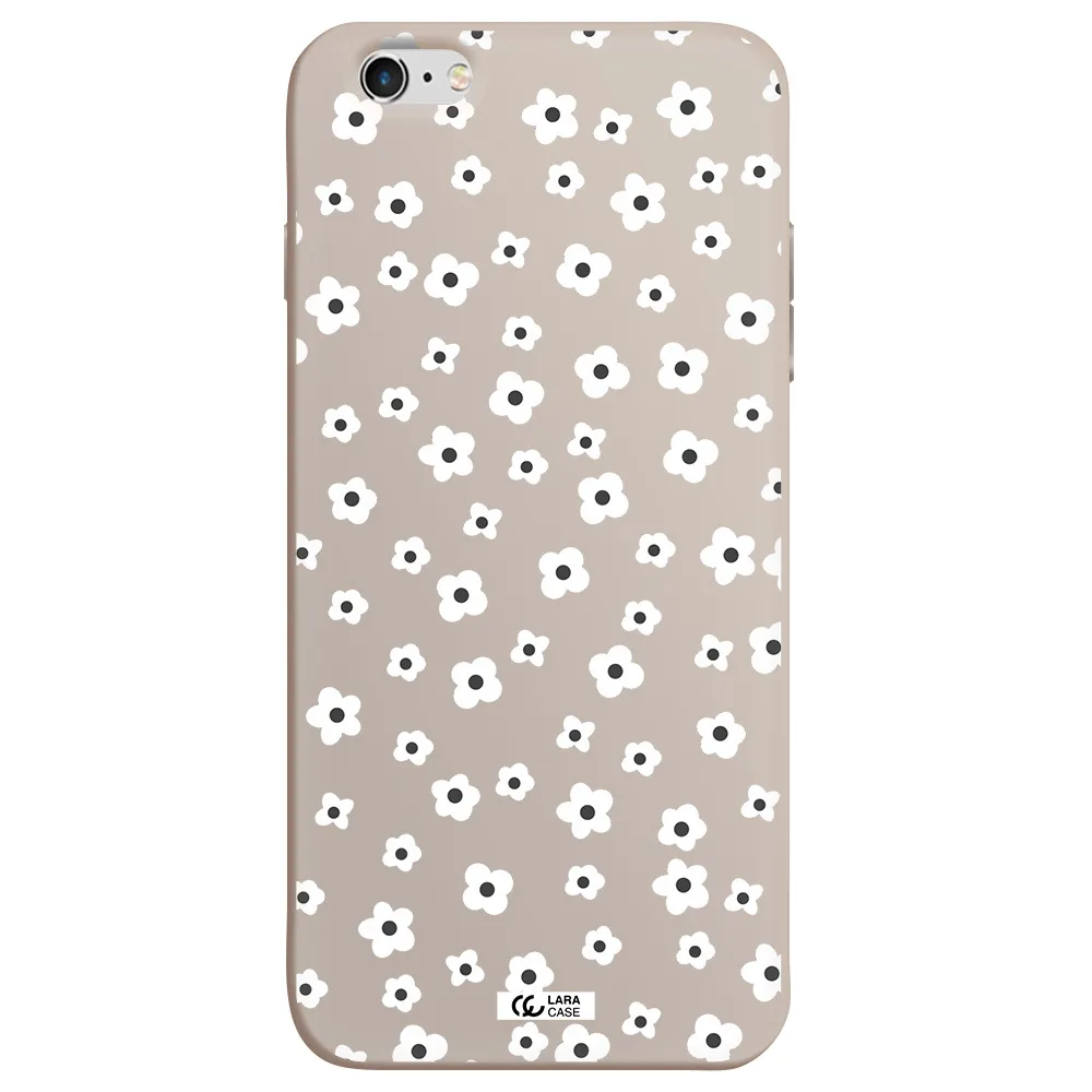 Five Petal White Flower Apple iPhone 6 s plus Silicone Stone Case