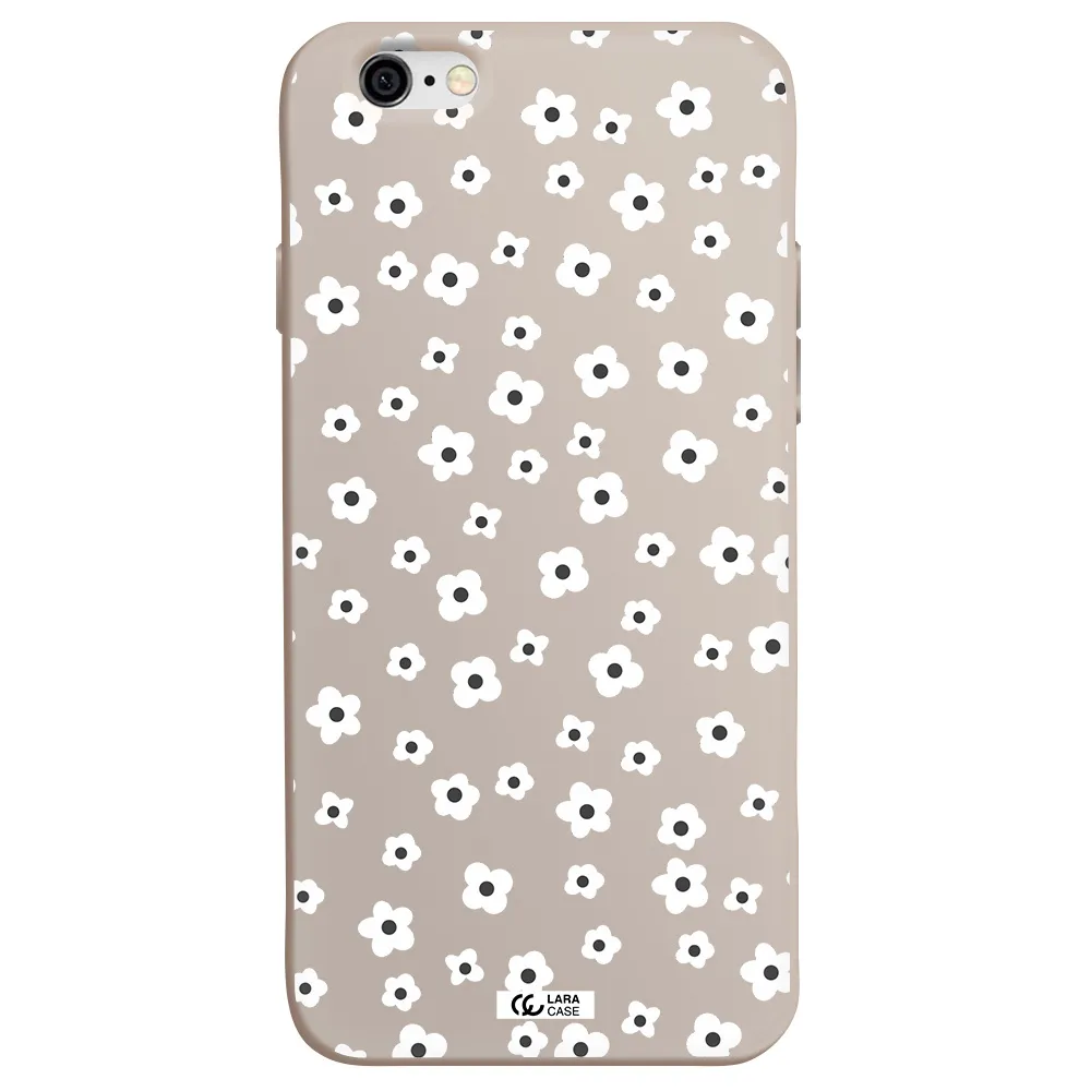 Five Petal White Flower Apple iPhone 6 Silicone Stone Case