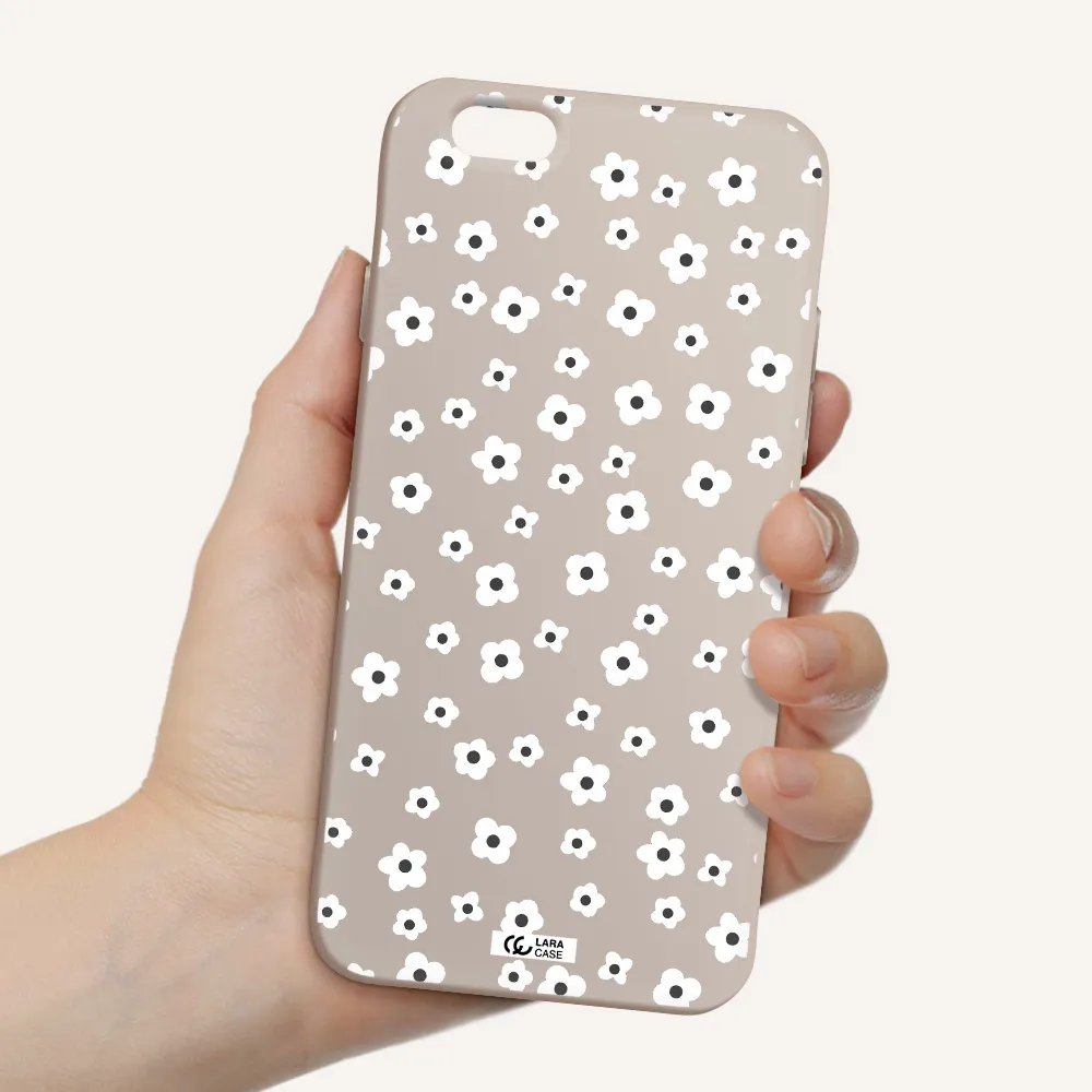 Five Petal White Flower Apple iPhone 6 Silicone Stone Case