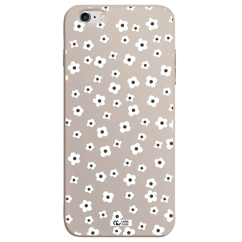 Five Petal White Flower Apple iPhone 6S Silicone Stone Case