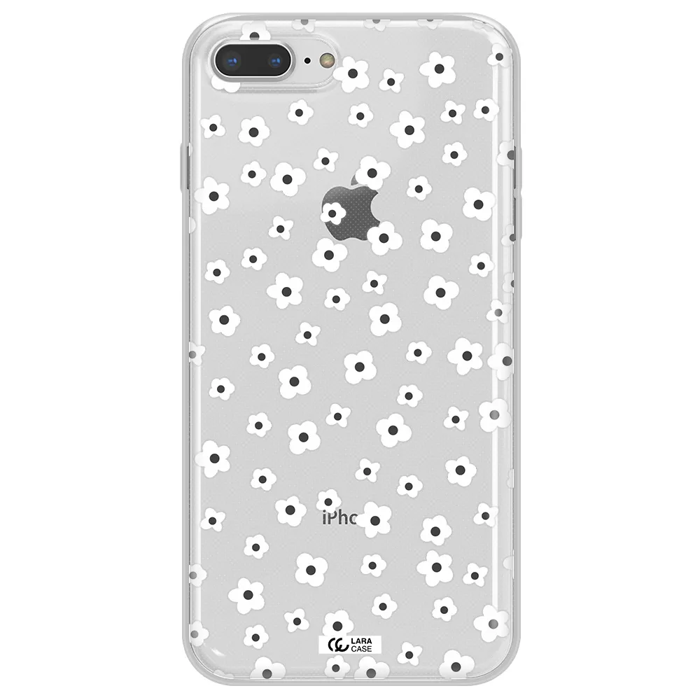 Five Petal White Flower Apple iPhone 7 plus Clear TPU Case