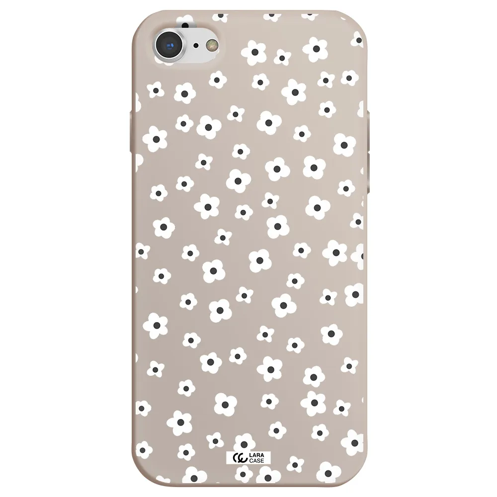 Five Petal White Flower Apple iPhone 7 Silicone Stone Case