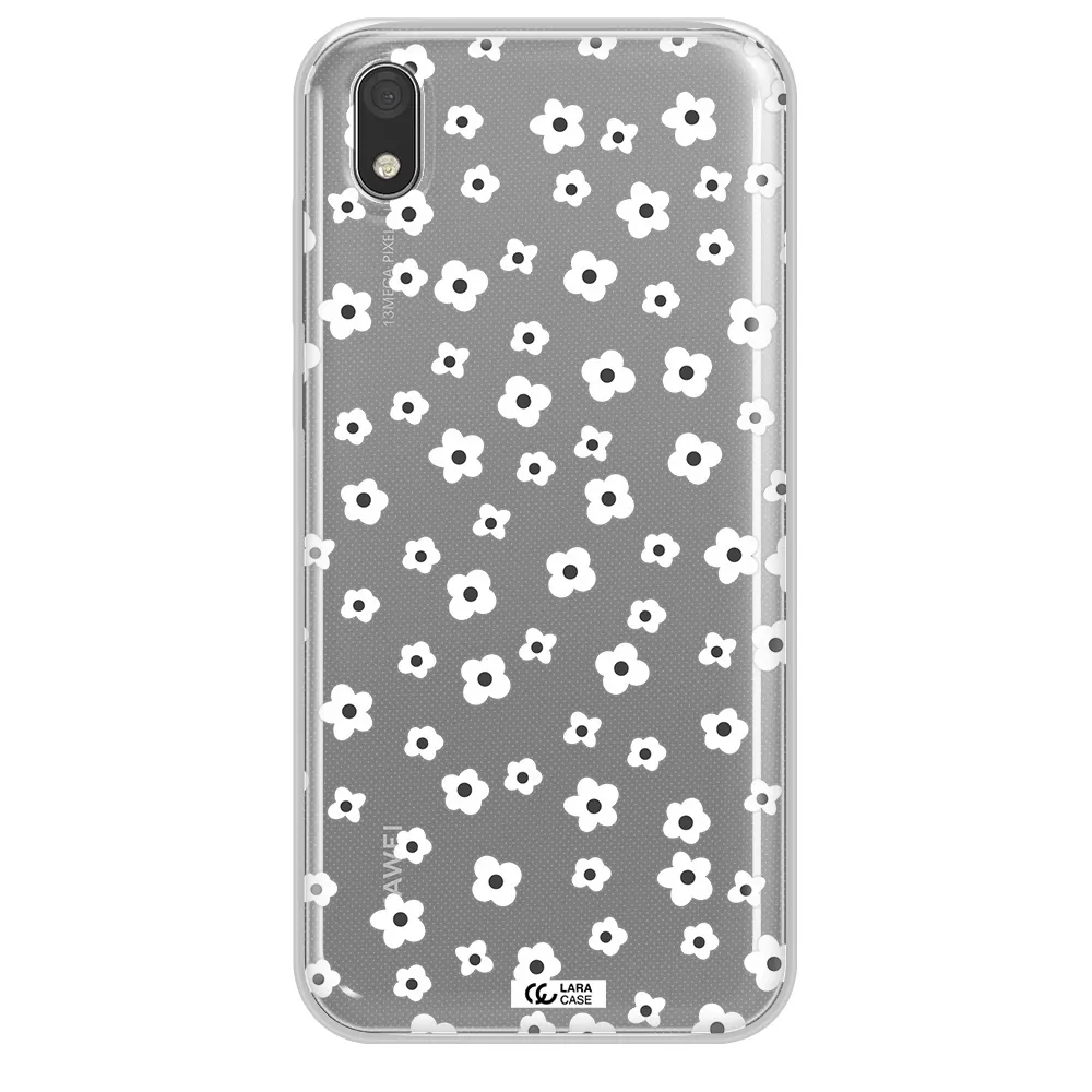 Five Petal White Flower Huawei Honor 8S Clear TPU Case