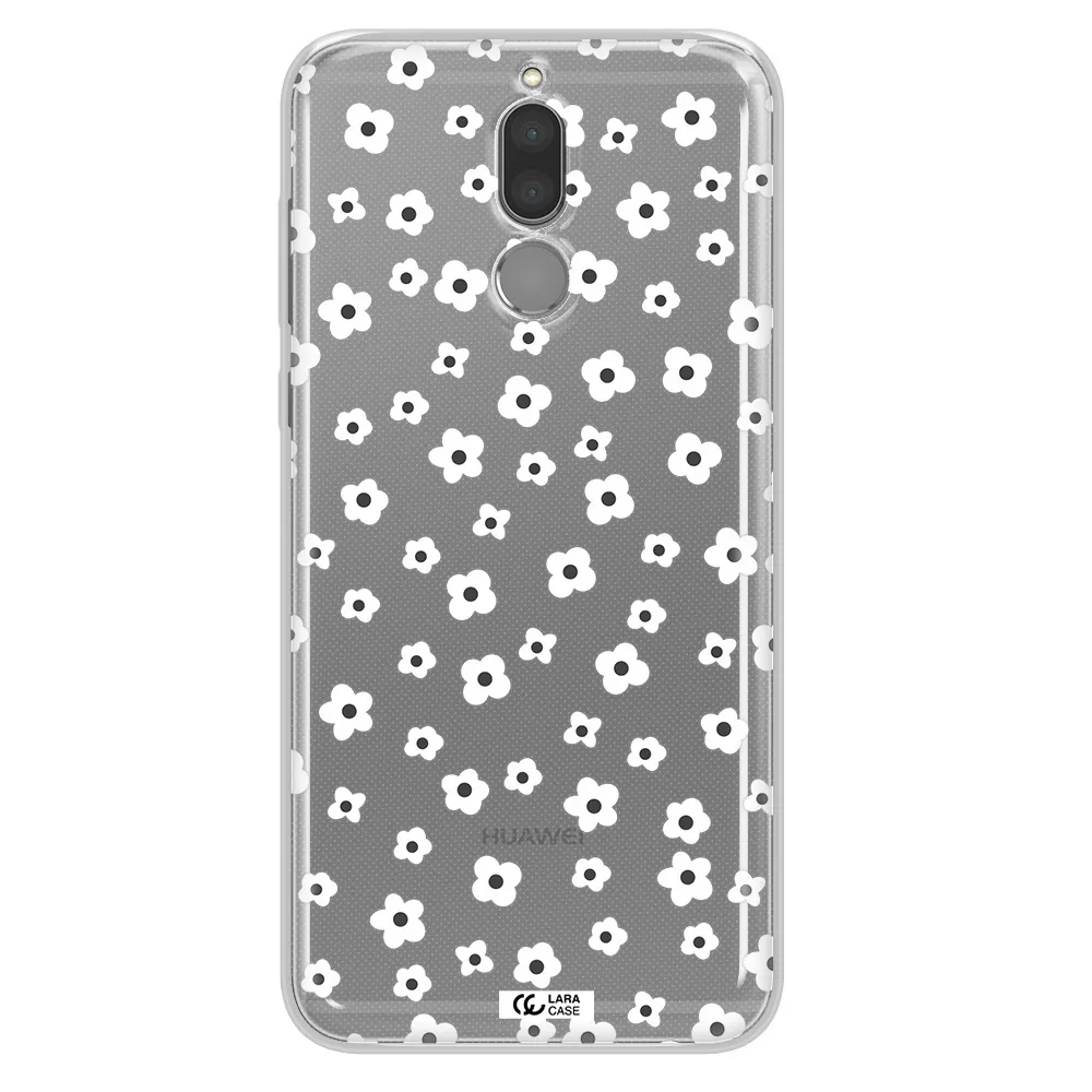 Five Petal White Flower Huawei Mate 10 Lite Clear TPU Case