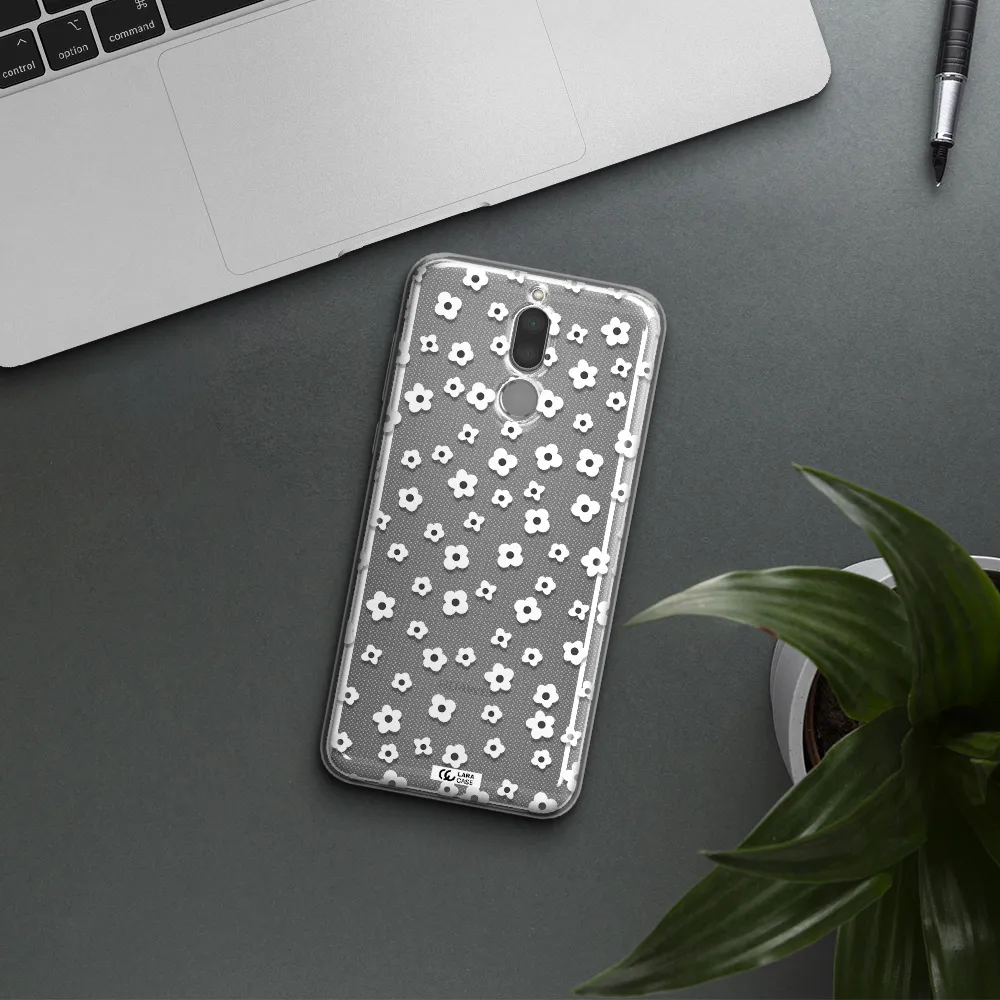 Five Petal White Flower Huawei Mate 10 Lite Clear TPU Case