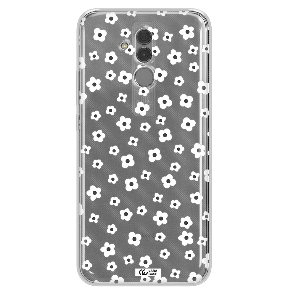 Five Petal White Flower Huawei Mate 20 Lite Clear TPU Case