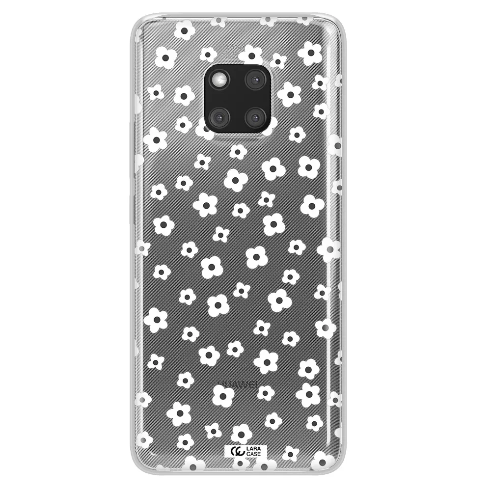 Five Petal White Flower Huawei Mate 20 Pro Clear TPU Case