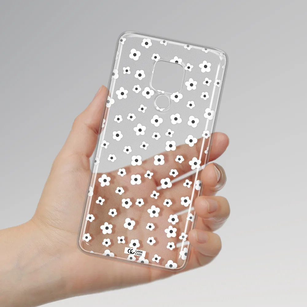 Five Petal White Flower Huawei Mate 20X Clear TPU Case