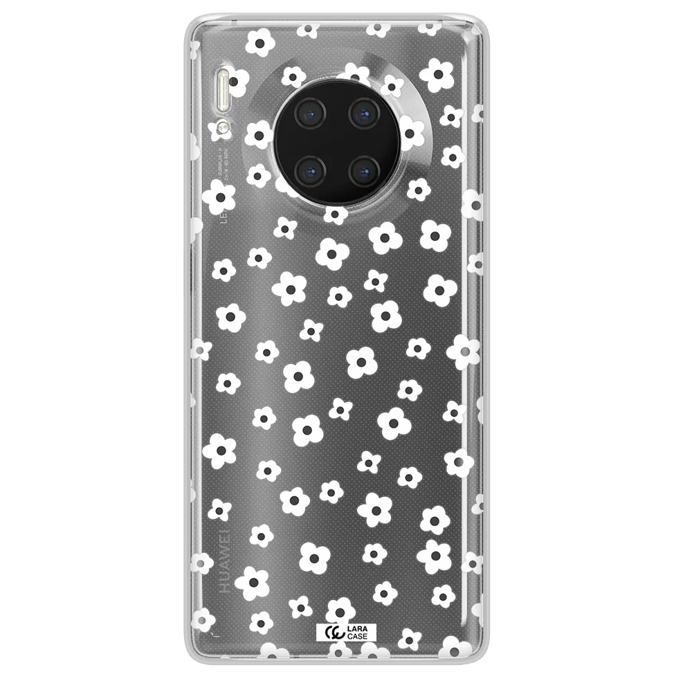 Five Petal White Flower Huawei Mate 30 Pro Clear TPU Case