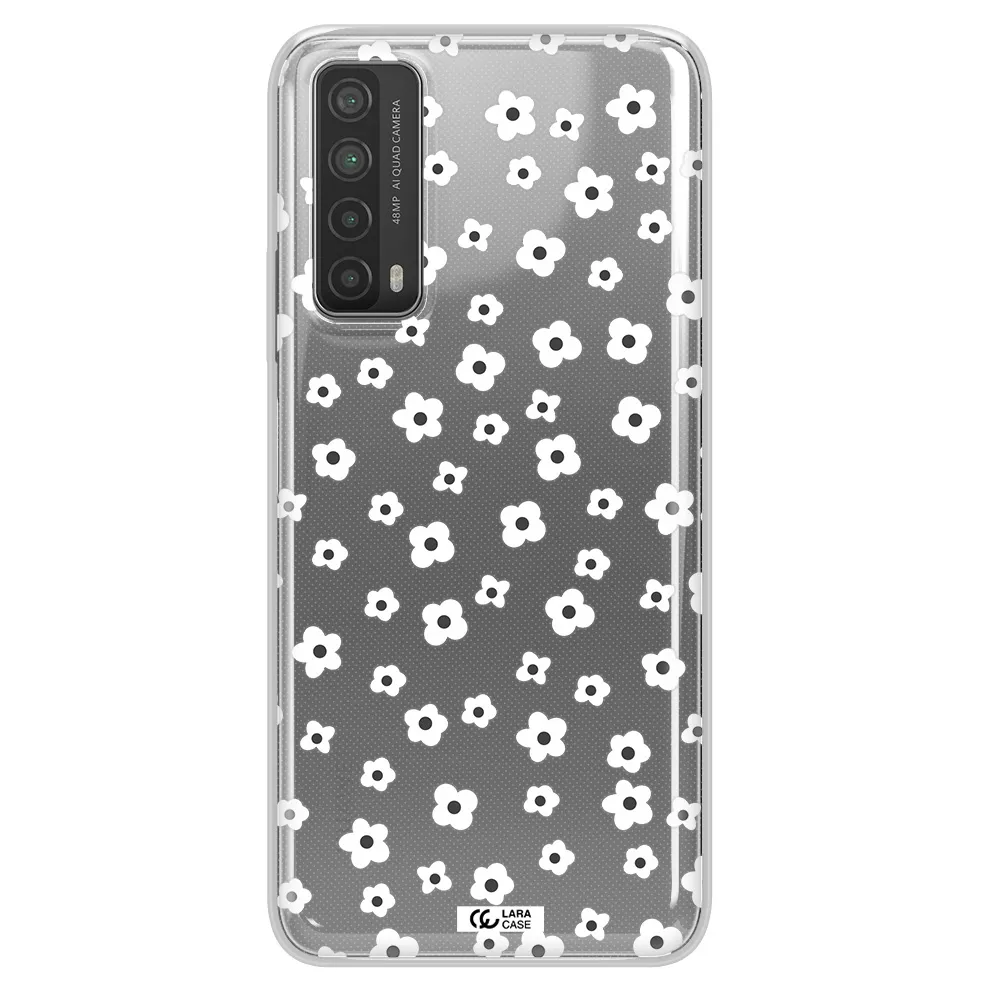 Five Petal White Flower Huawei P Smart 2021 Clear TPU Case