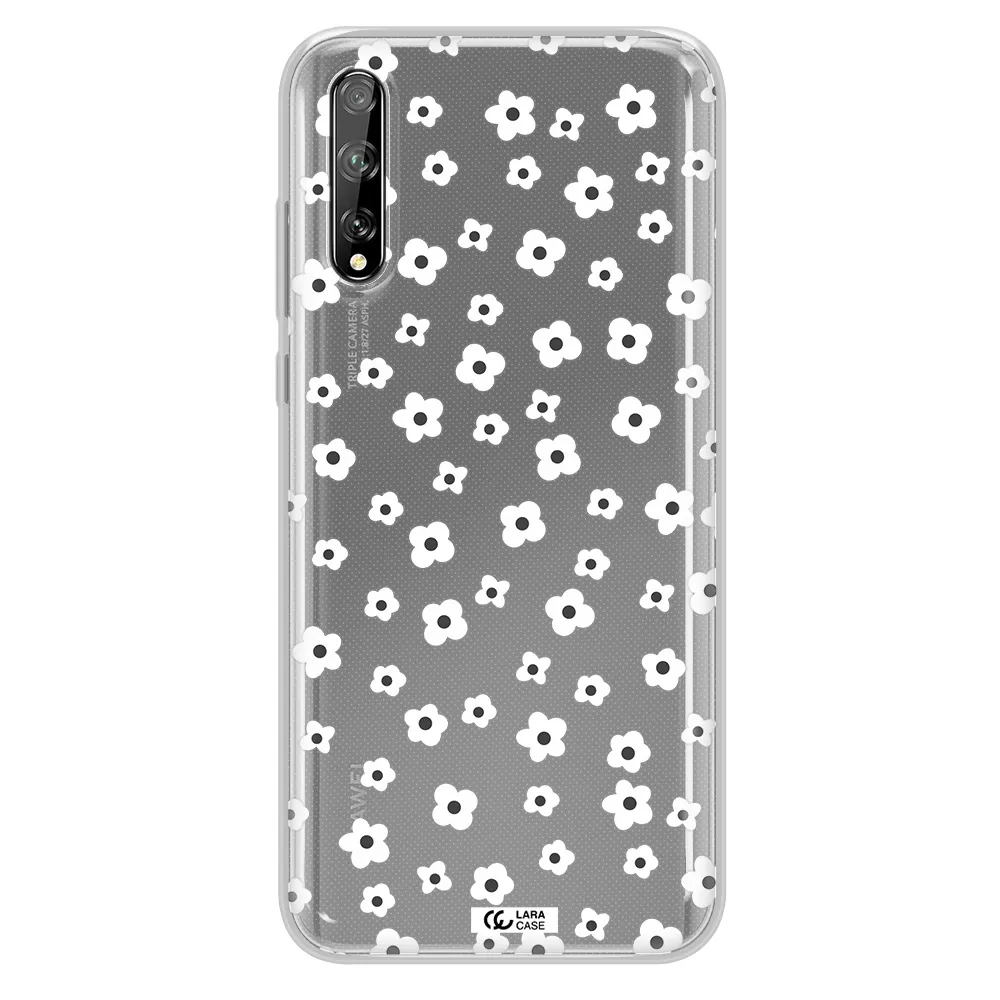 Five Petal White Flower Huawei P Smart S Clear TPU Case
