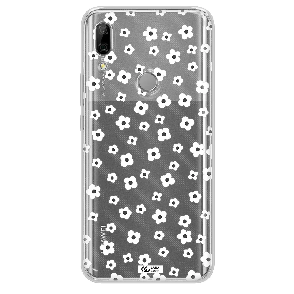 Five Petal White Flower Huawei P Smart Z Clear TPU Case