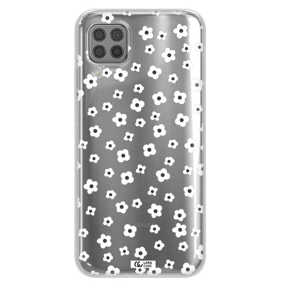 Five Petal White Flower Huawei P40 Lite Clear TPU Case