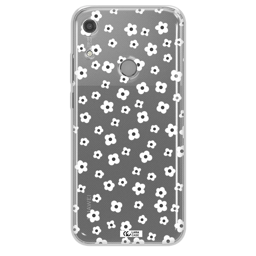 Five Petal White Flower Huawei Y6S Clear TPU Case