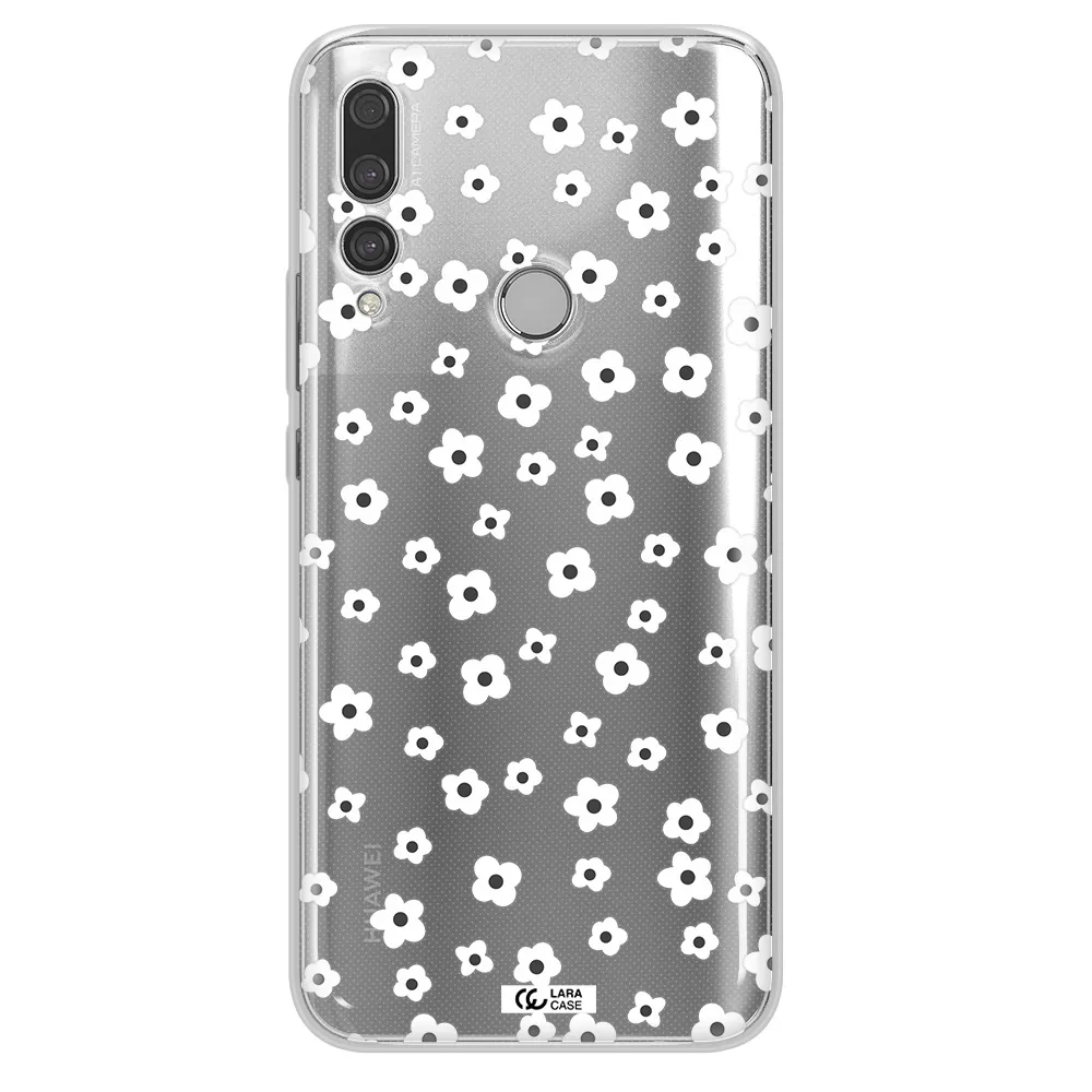 Five Petal White Flower Huawei Y9 Prime 2019 Clear TPU Case