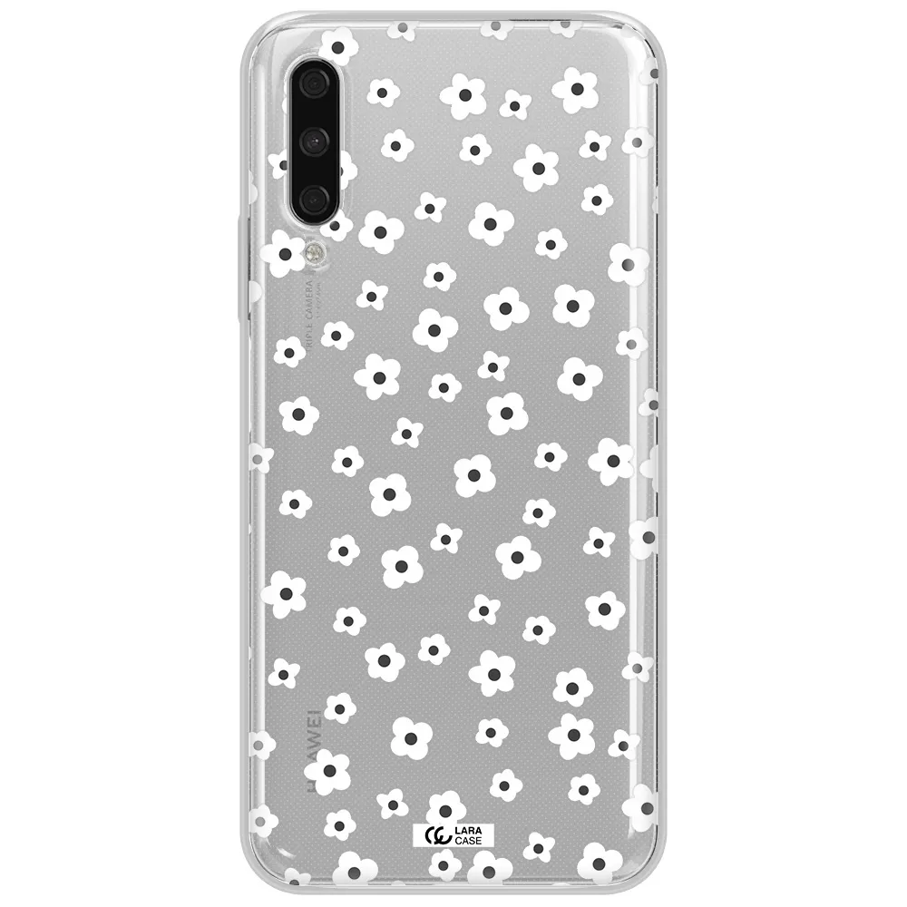 Five Petal White Flower Huawei Y9S Clear Tpu Case