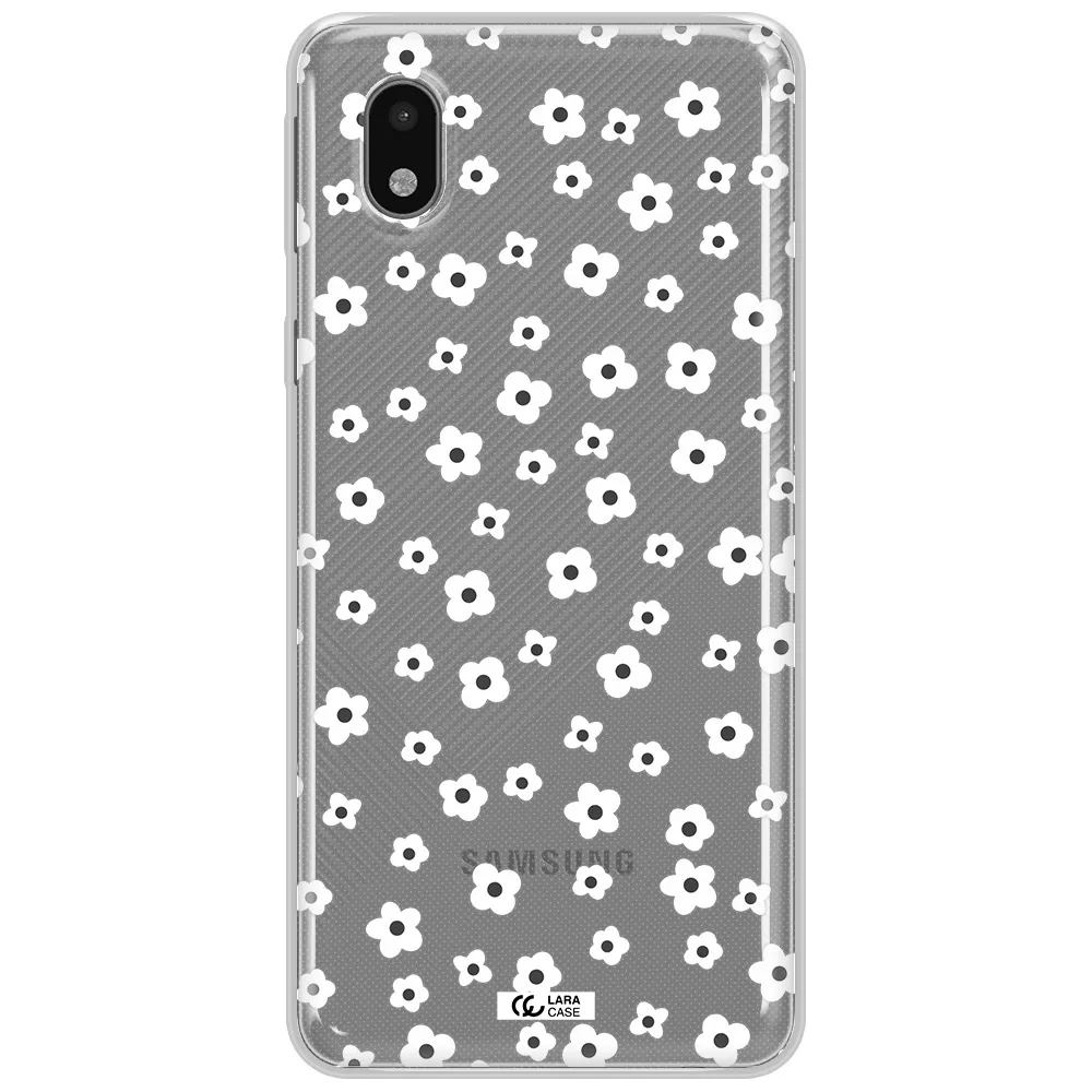 Five Petal White Flower Samsung A01 Core Clear Tpu Case