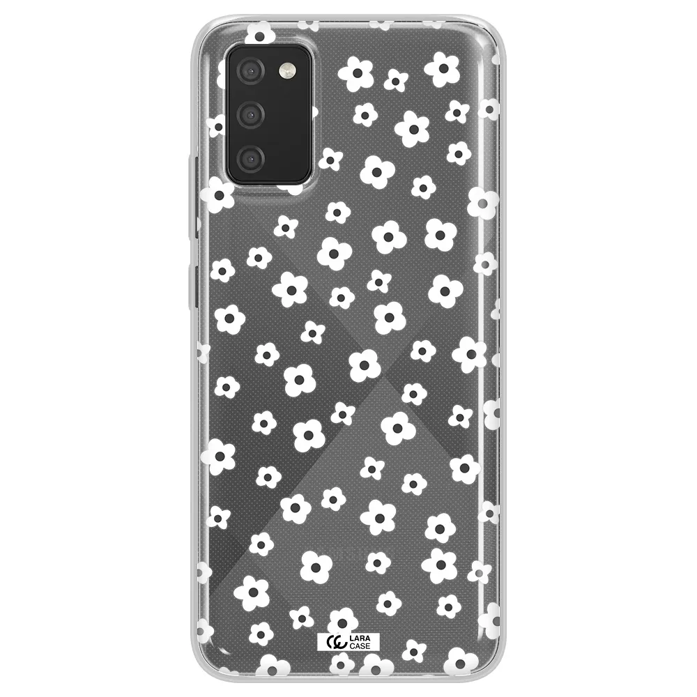 Five Petal White Flower Samsung A02S Clear TPU Case