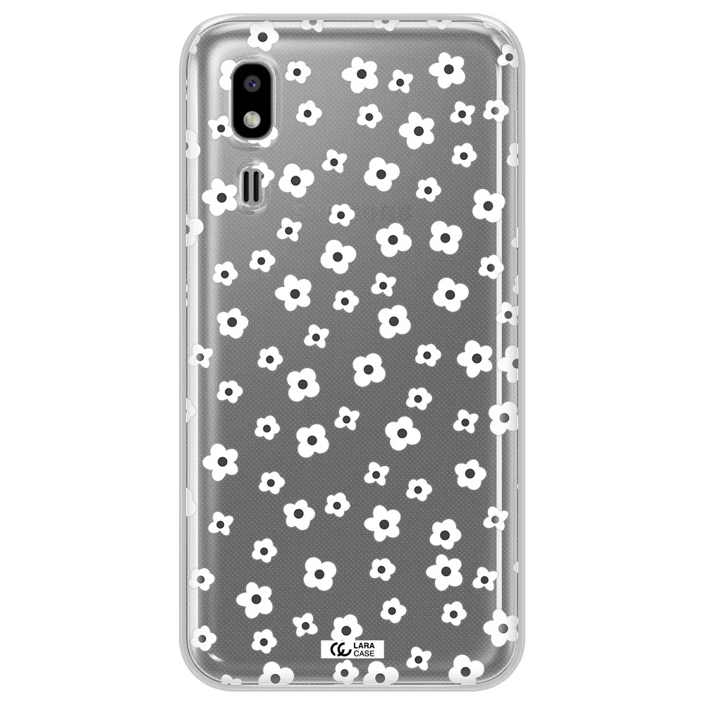 Five Petal White Flower Samsung A2 Core Clear TPU Case