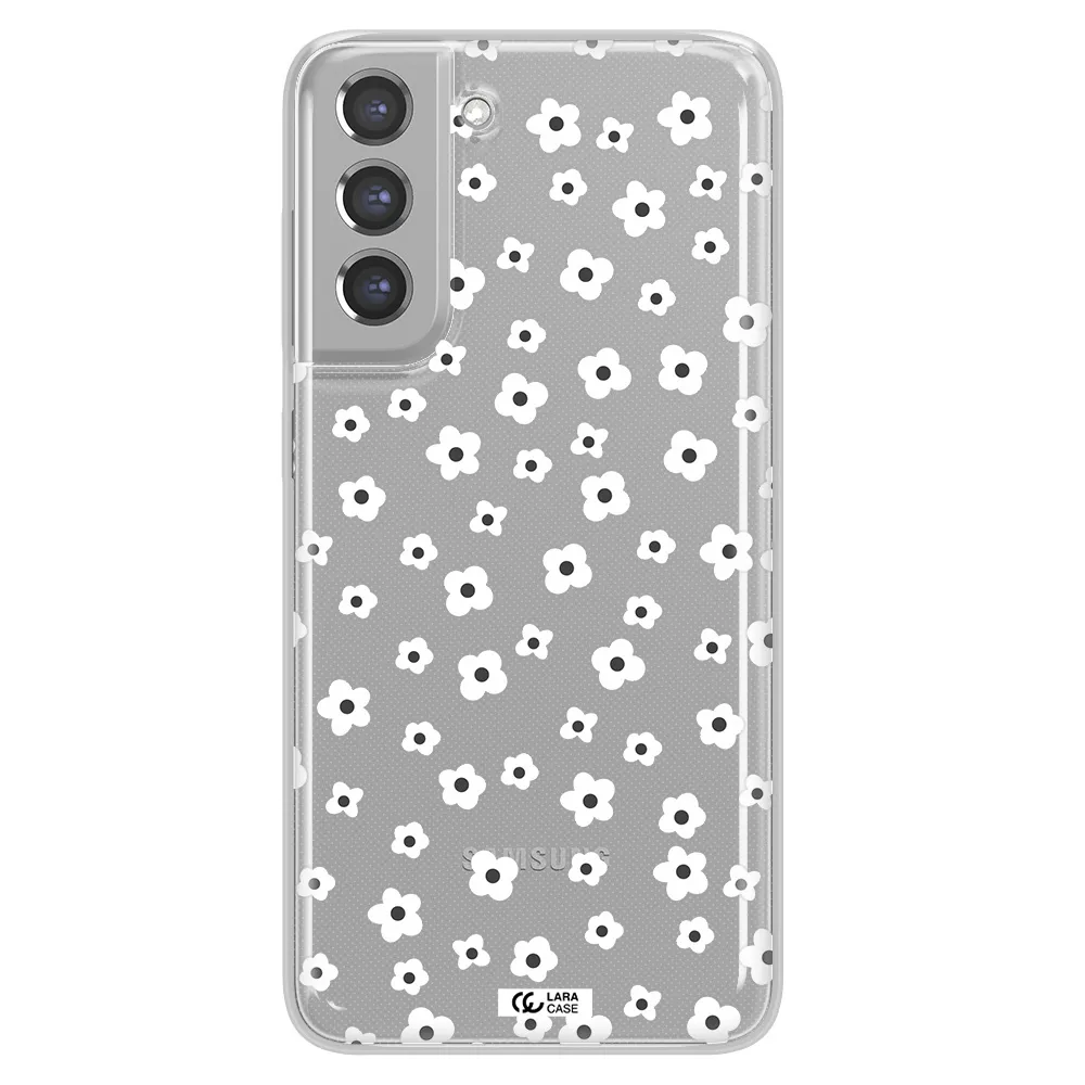 Five Petal White Flower Samsung A21 Fe Clear TPU Case