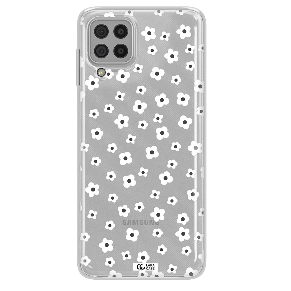 Five Petal White Flower Samsung A22 4g Clear TPU Case