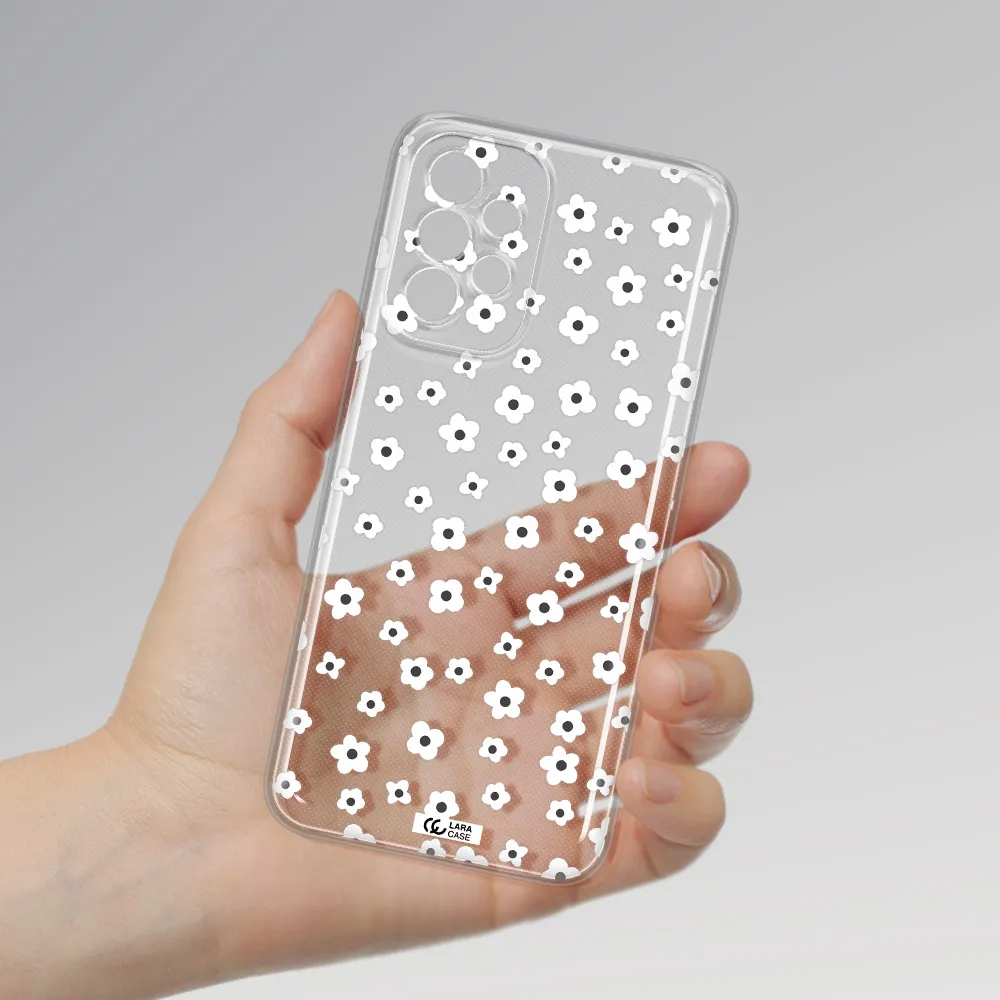 Five Petal White Flower Samsung A23 5G Clear Tpu Case
