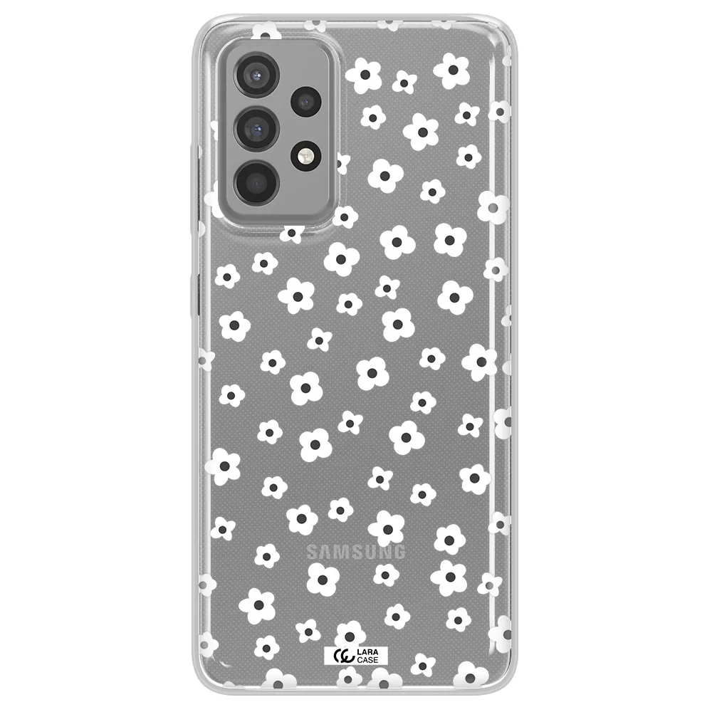 Five Petal White Flower Samsung A52 Clear TPU Case