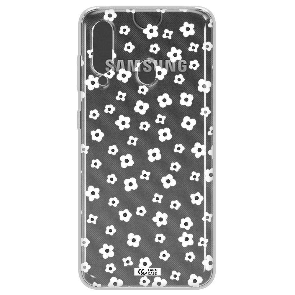 Five Petal White Flower Samsung A60 Clear TPU Case