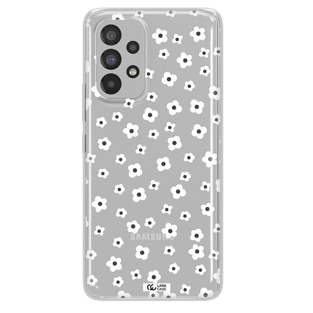 Five Petal White Flower Samsung A73 Clear TPU Case