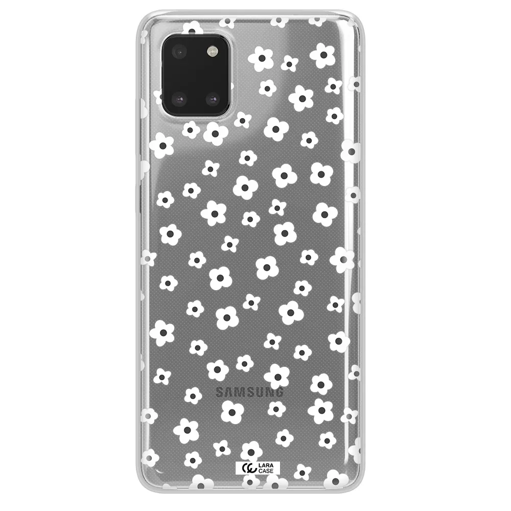 Five Petal White Flower Samsung A81 Clear TPU Case