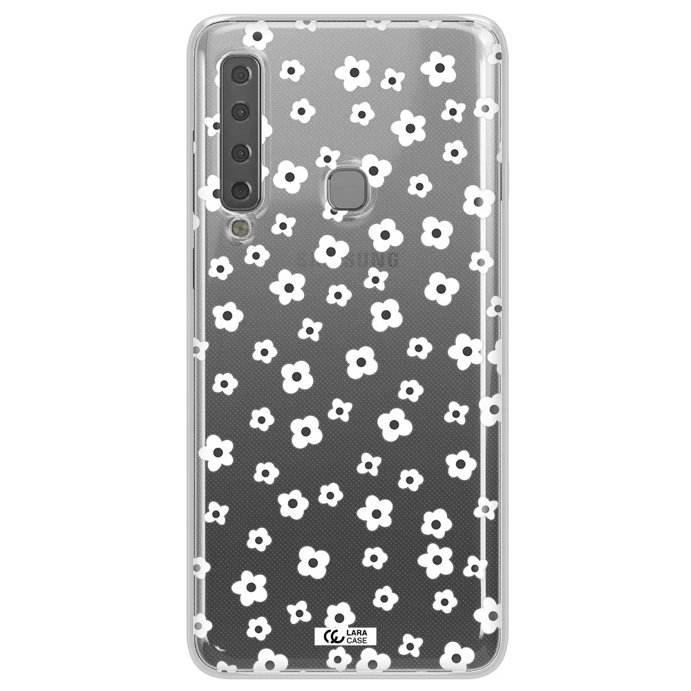 Five Petal White Flower Samsung A9 2018 Clear TPU Case