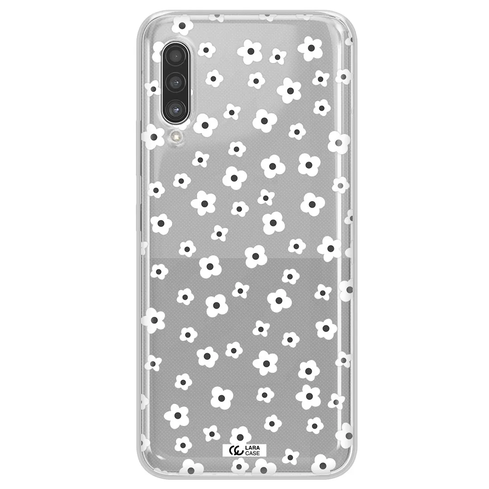 Five Petal White Flower Samsung A90 Clear TPU Case