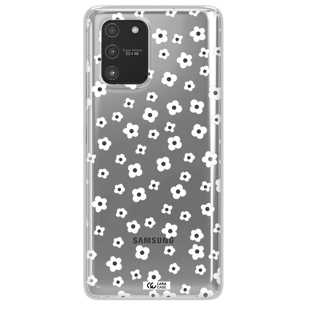 Five Petal White Flower Samsung A91 Clear TPU Case