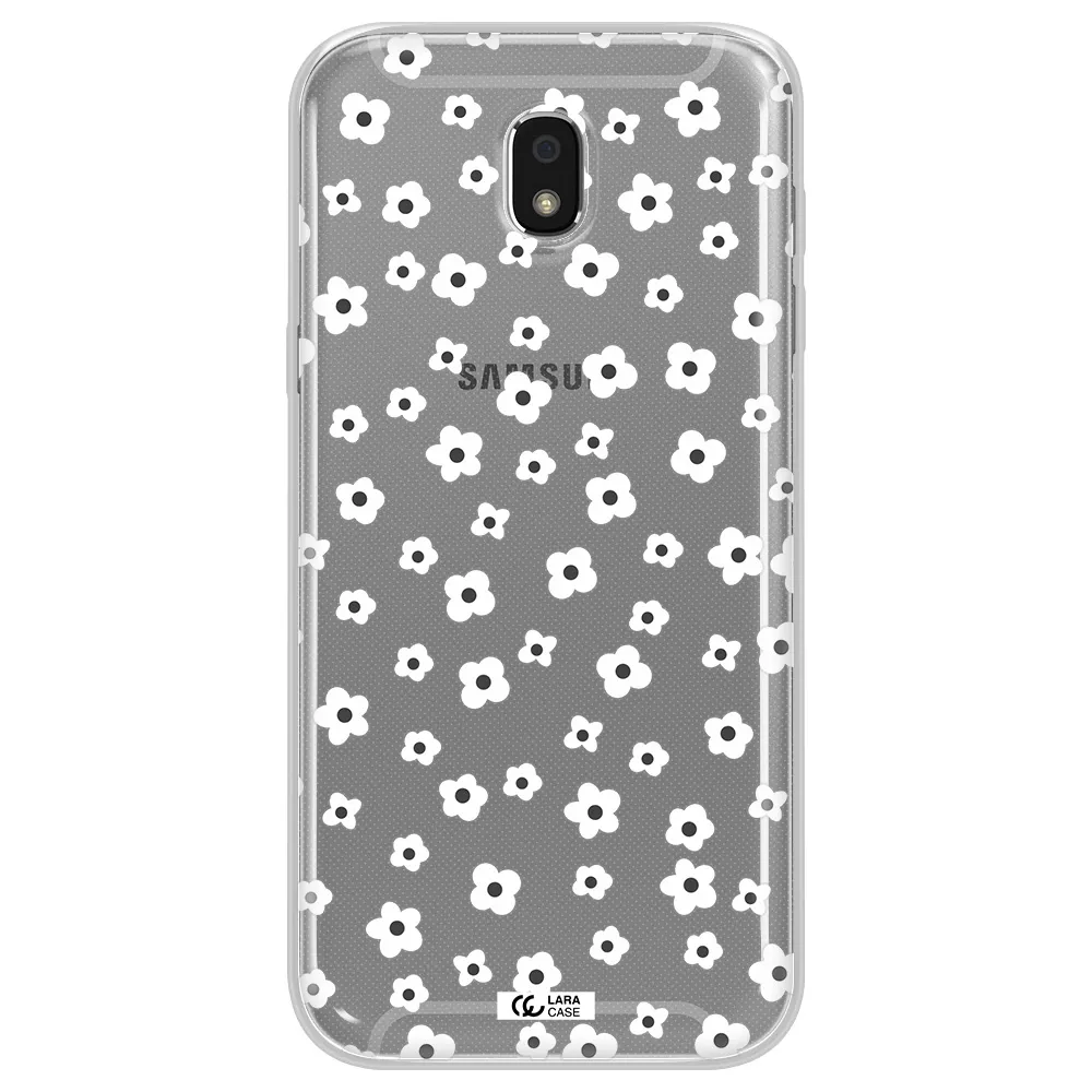 Five Petal White Flower Samsung J5 2017 Clear TPU Case