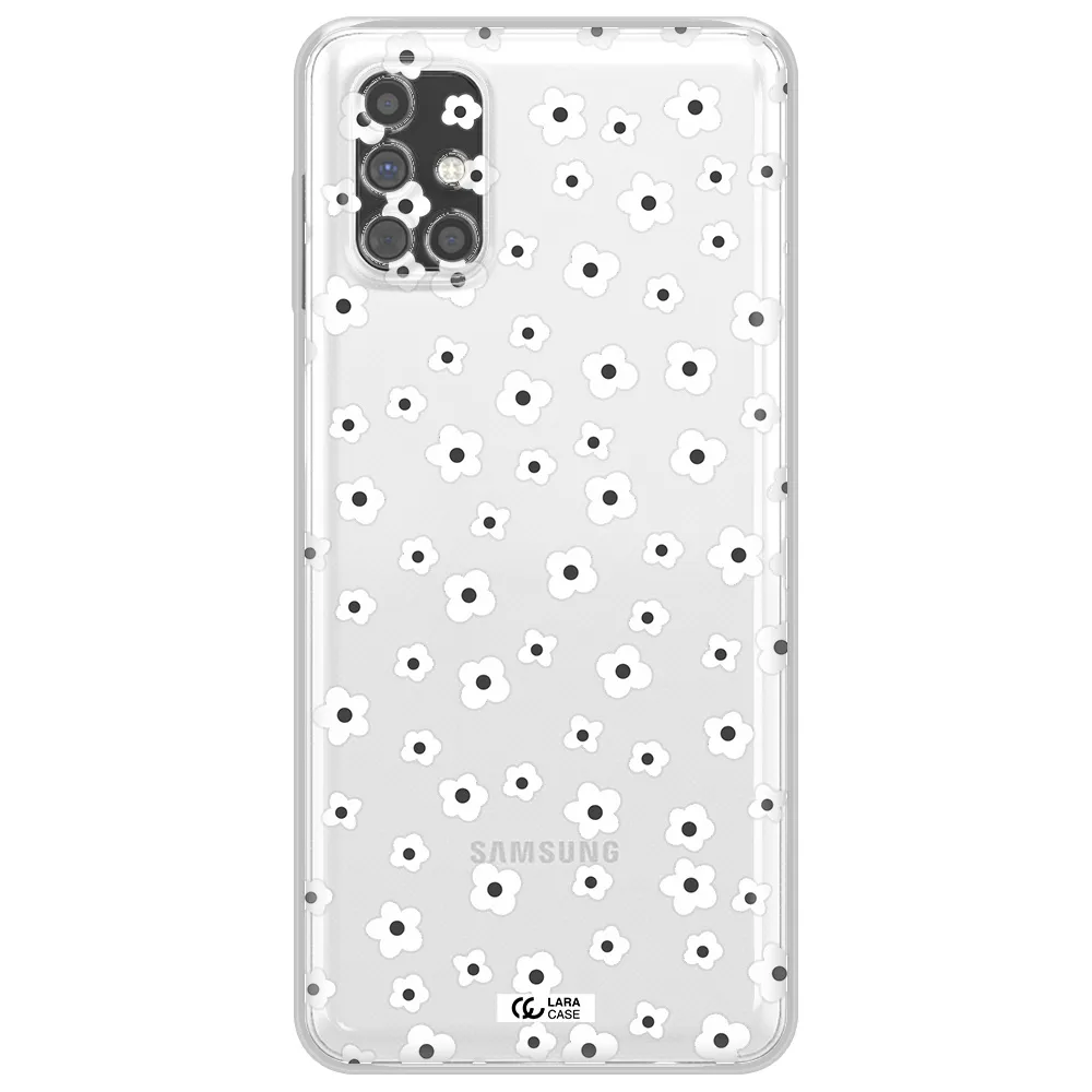Five Petal White Flower Samsung M31S Clear TPU Case
