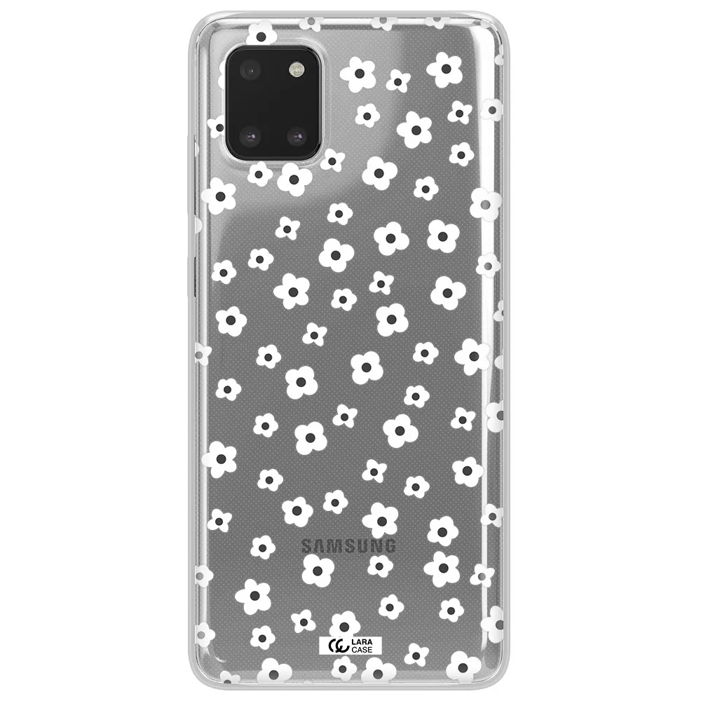 Five Petal White Flower Samsung Note 10 Lite Clear TPU Case