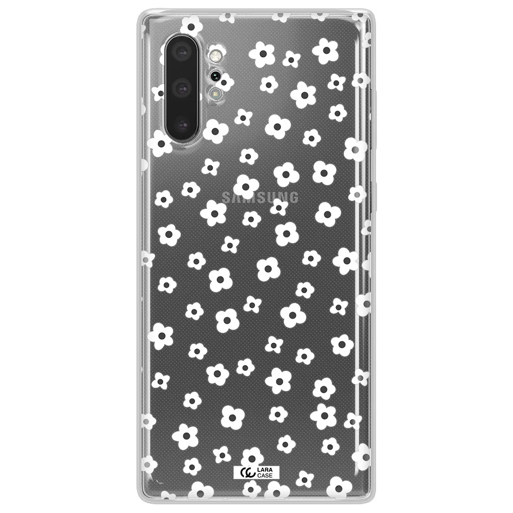 Five Petal White Flower Samsung Note 10 Plus Clear TPU Case