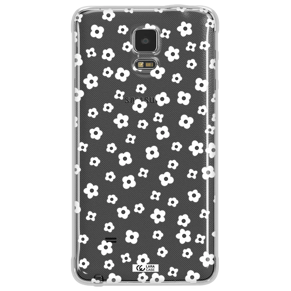 Five Petal White Flower Samsung Note 4 Clear TPU Case