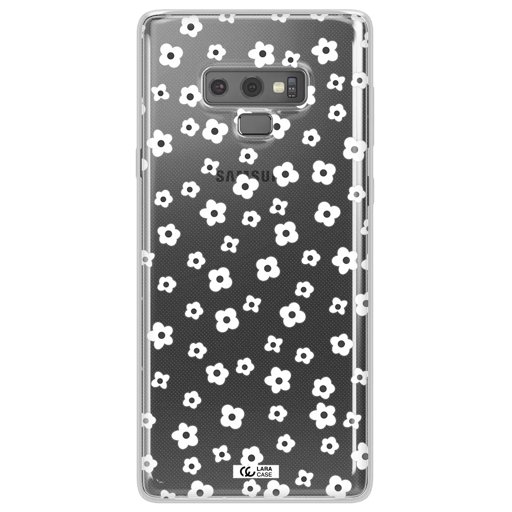 Five Petal White Flower Samsung Note 9 Clear TPU Case