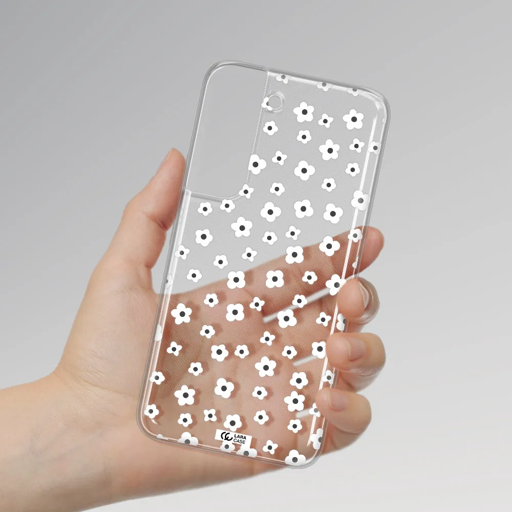 Five Petal White Flower Samsung S 22 Plus Clear TPU Case