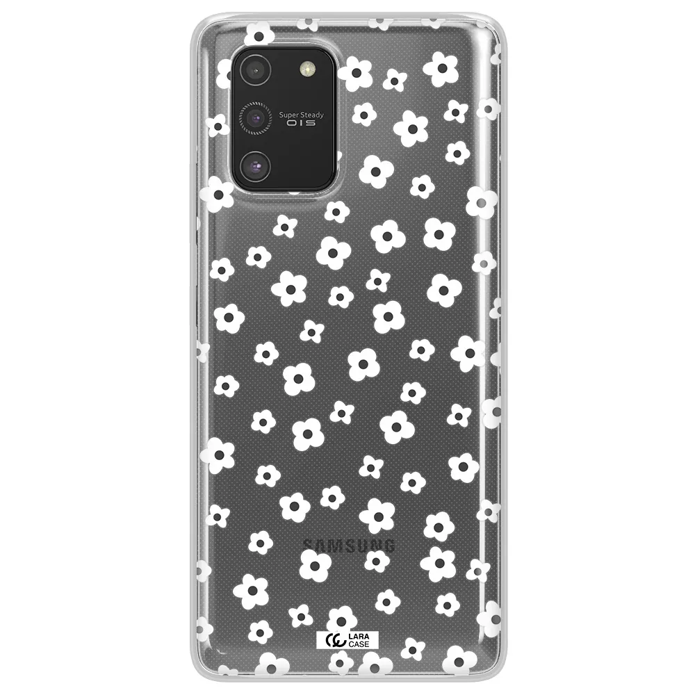 Five Petal White Flower Samsung S10 Lite Clear TPU Case