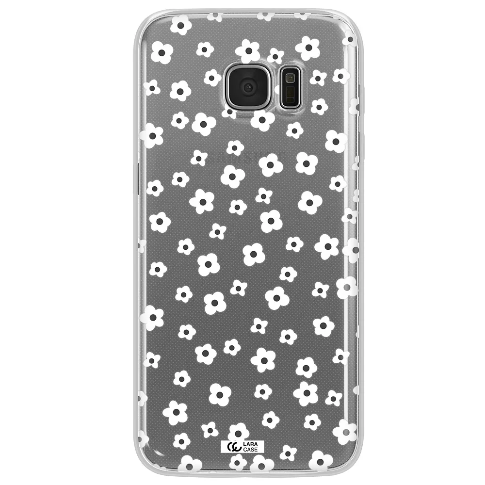 Five Petal White Flower Samsung S7 Edge Clear TPU Case