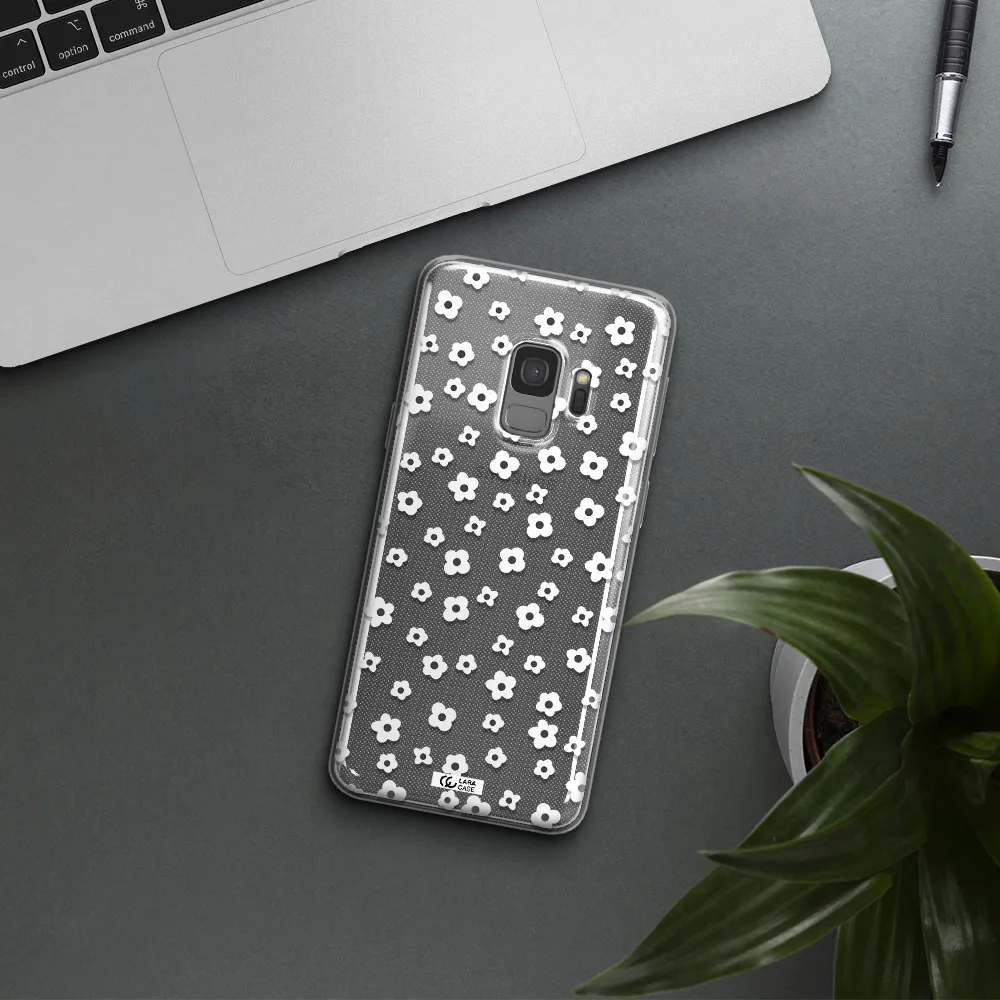Five Petal White Flower Samsung S9 Clear TPU Case