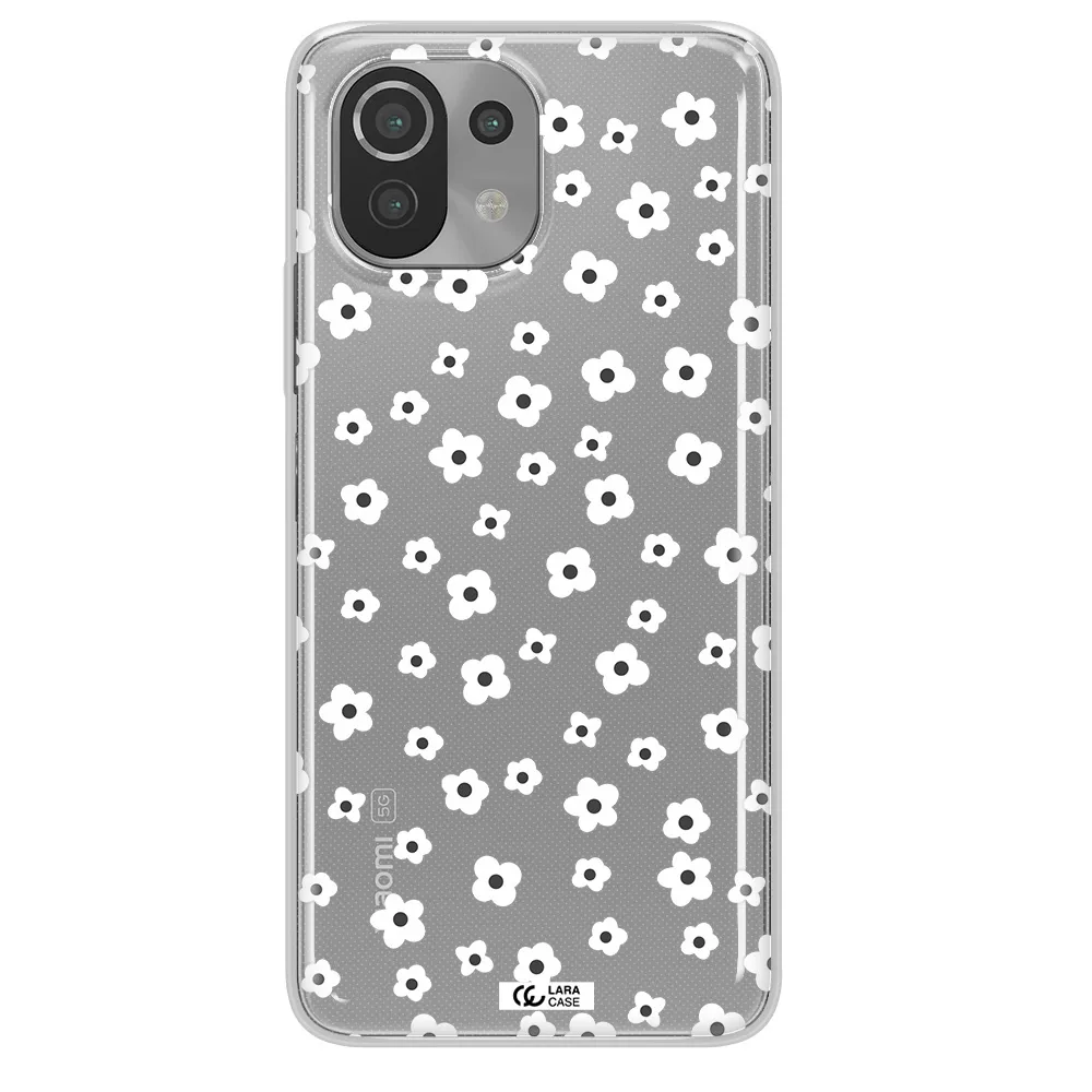 Five Petal White Flower Xiaomi Mi 11 Lite Clear TPU Case