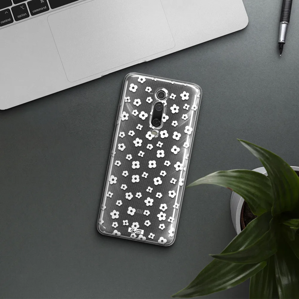 Five Petal White Flower Xiaomi Mi 9T Clear TPU Case