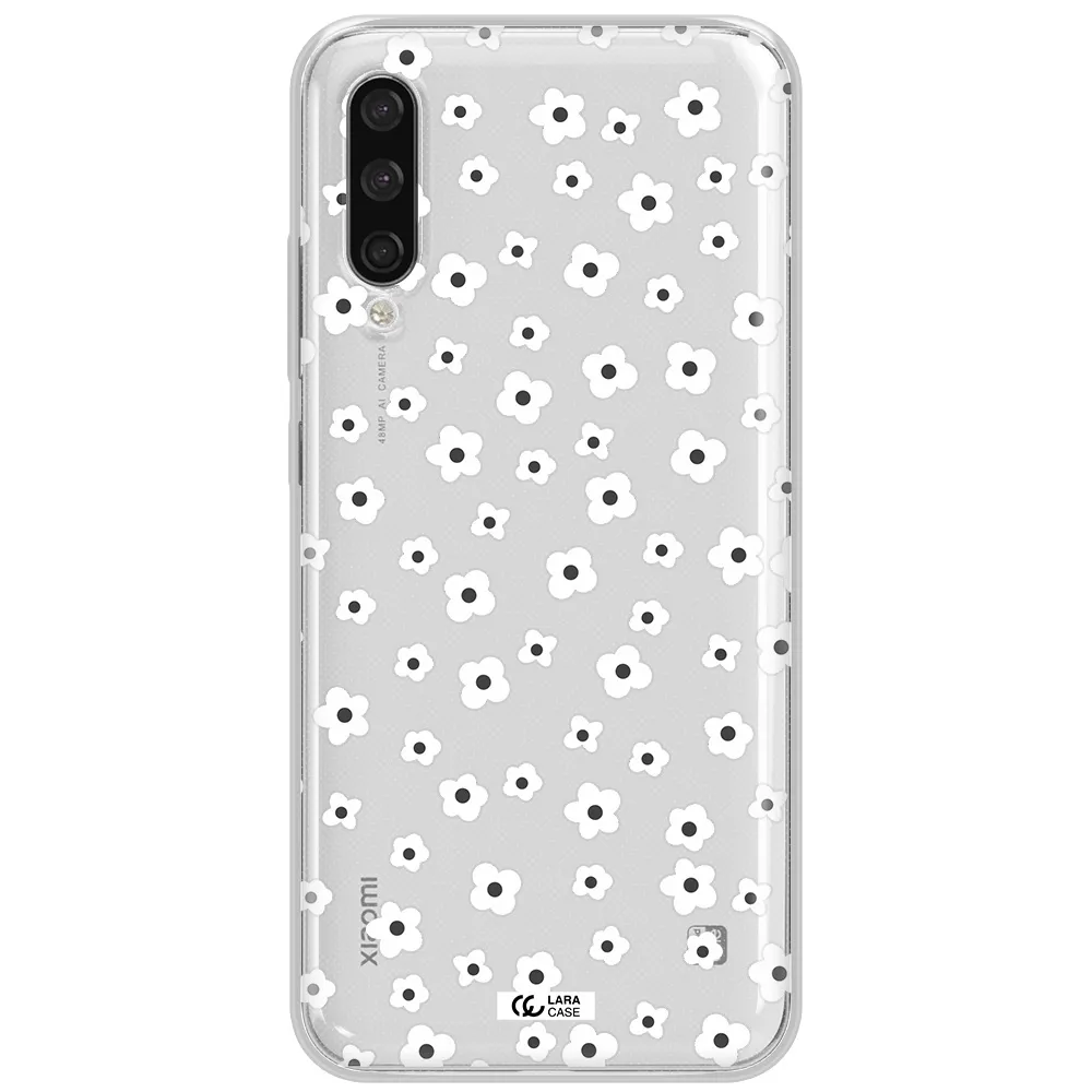 Five Petal White Flower Xiaomi Mi A3 Clear Tpu Case