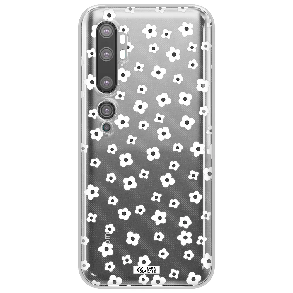 Five Petal White Flower Xiaomi Mi Note 10 Clear TPU Case