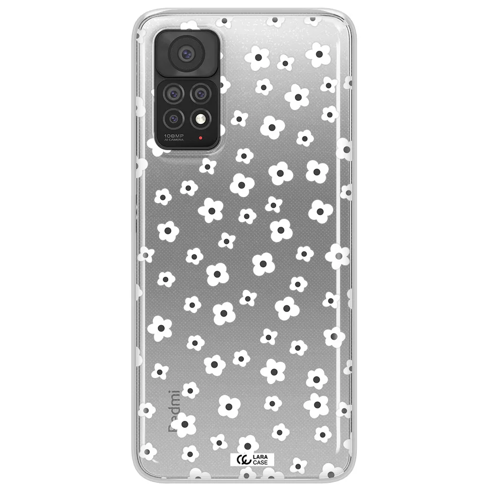 Five Petal White Flower Xiaomi Note 11 Pro Clear TPU Case
