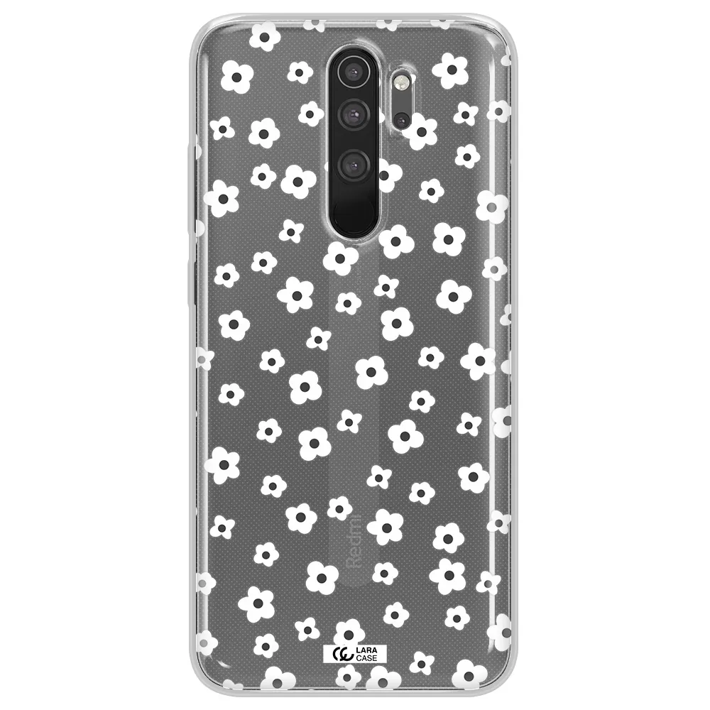 Five Petal White Flower Xiaomi Note 8 Pro Clear TPU Case