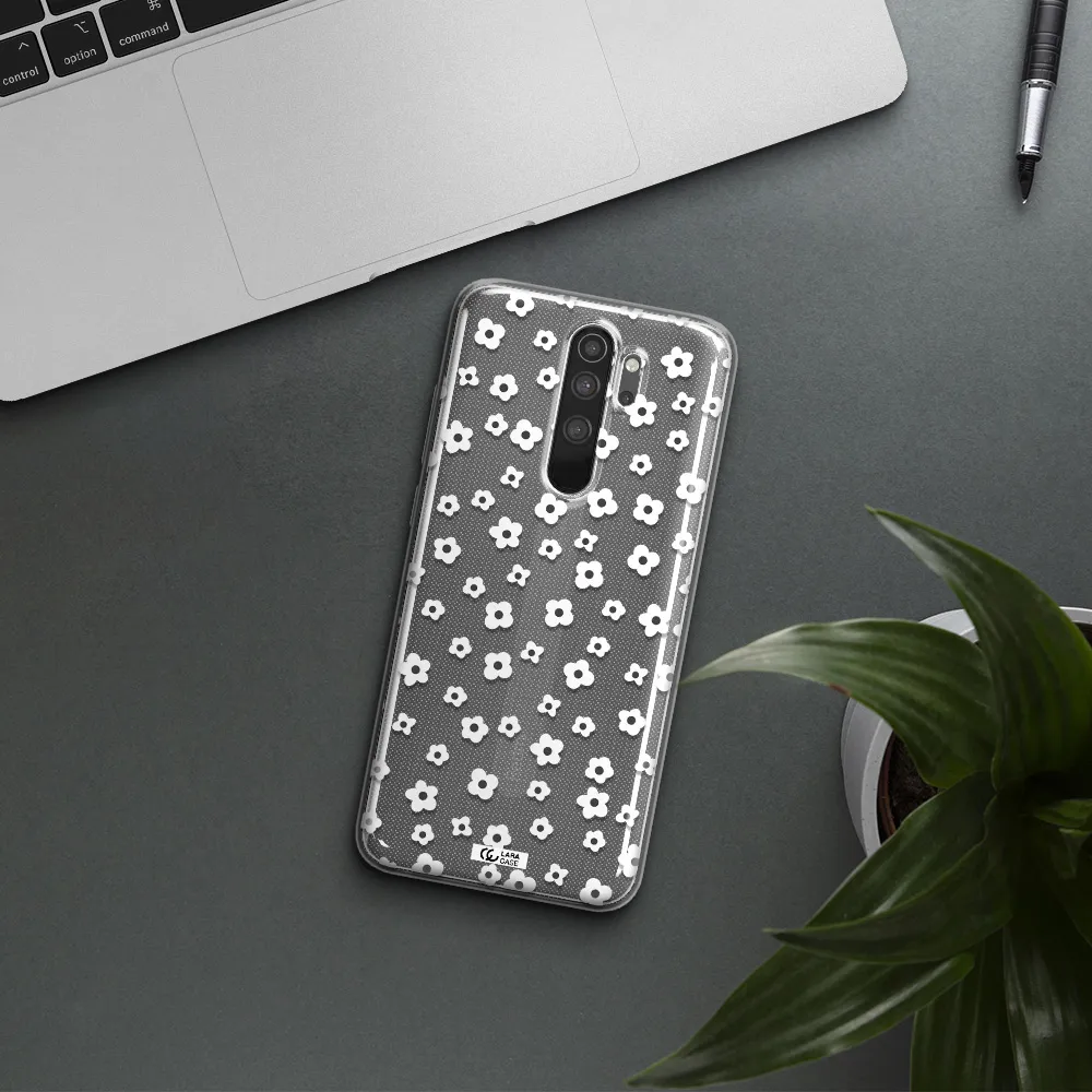 Five Petal White Flower Xiaomi Note 8 Pro Clear TPU Case